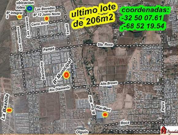 ULTIMO LOTE 206M2- ADY. Bº MUNICIPAL – LAS HERAS. en Las Cuevas (Localidad)