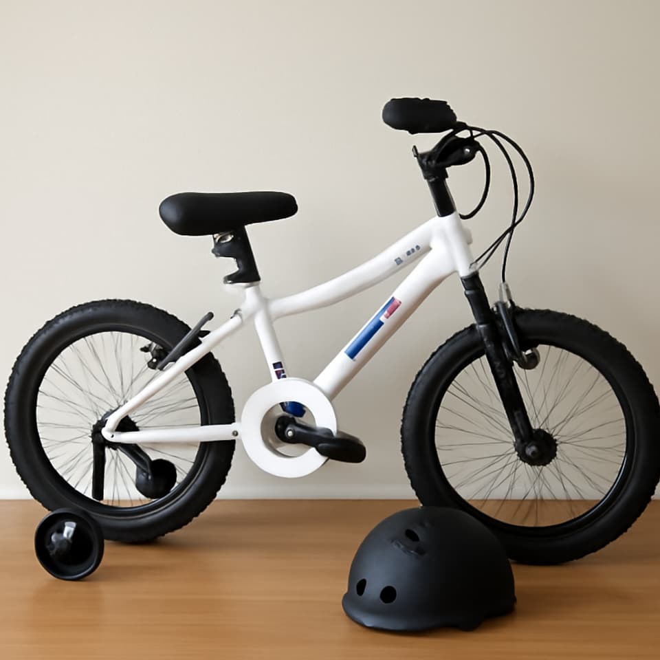 Vélo enfant 20 pouces avec petites roues et casque inclus à Aspach (Commune)