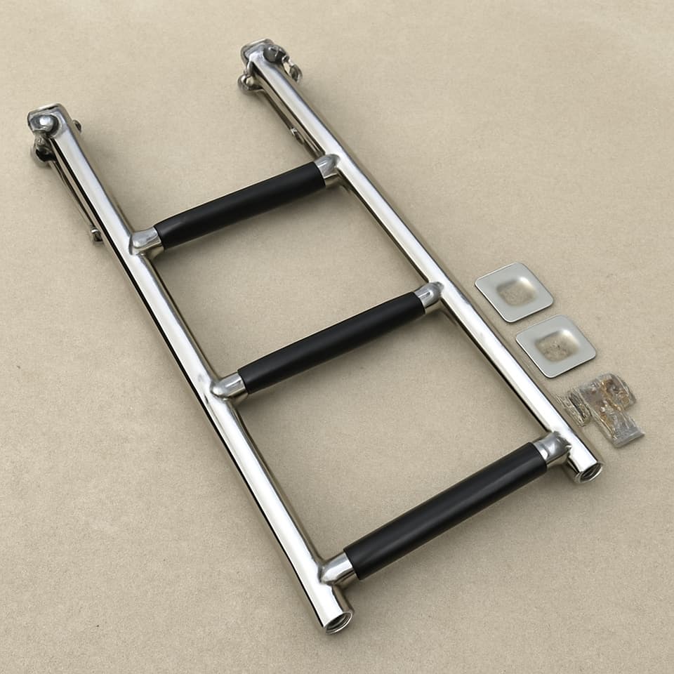 Tangga boarding ponton stainless dapat dilipat dengan kit pemasangan