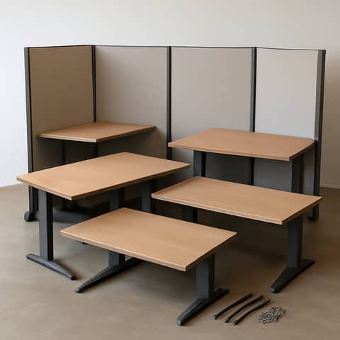 Office Cubicle Panels and Desks - 6 Workstations, Good Shape in Vancouver (Locality)