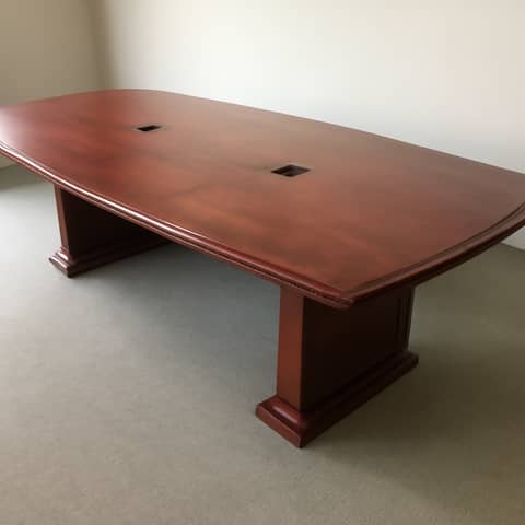 Cherry executive conference table seats 10-12 with cable ports in Vancouver (Locality)