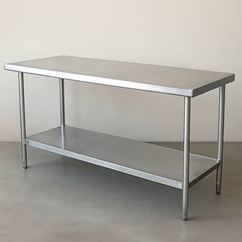 Table de préparation professionnelle en inox avec étagère inférieure — 1,8 m, robuste à Avricourt (Commune)