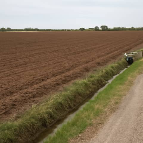 Champ agricole plat, sol labouré avec accès à l'irrigation à Aspach (Commune)