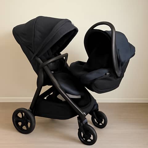 Poussette système de voyage haut de gamme avec siège-auto pour bébé inclus à Baudrecourt (Commune)