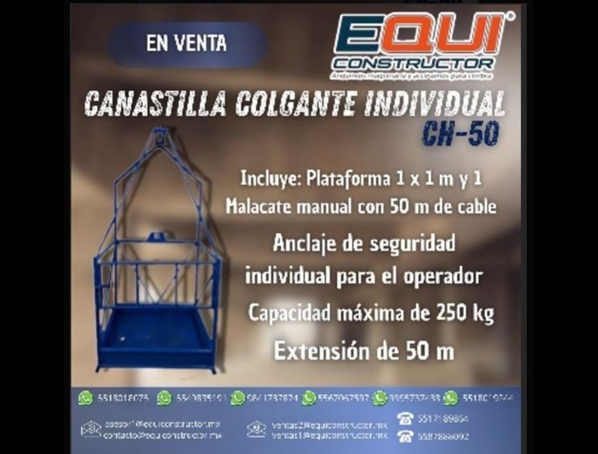 CANASTILLA COLGANTE INDIVIDUAL en Ecatepec de Morelos (Municipio)