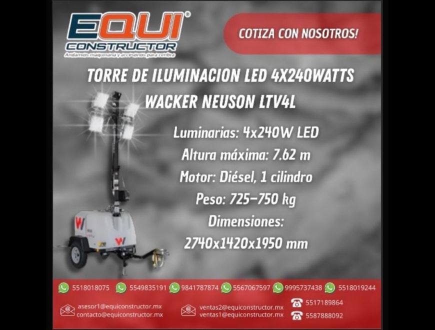 Torre de Iluminación LED 4x240W LTV4L