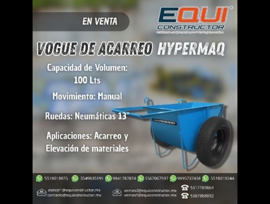 VOGUE DE ACARREO PARA MATERIALES HYPERMAQ en Ecatepec de Morelos (Municipio)