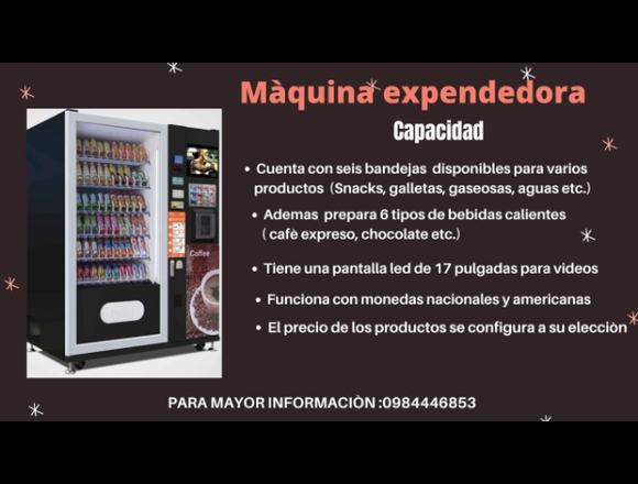 Maquina Expendedora de Alimentos. en Quito (Cantón)