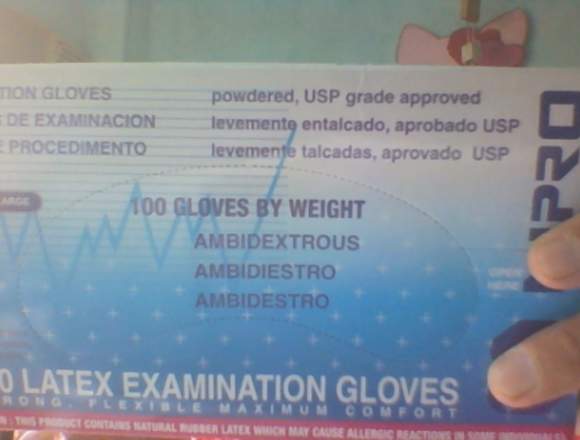CAJA DE GUANTES DE LATEX 100 UNIDADES en Empalme (Cantón)