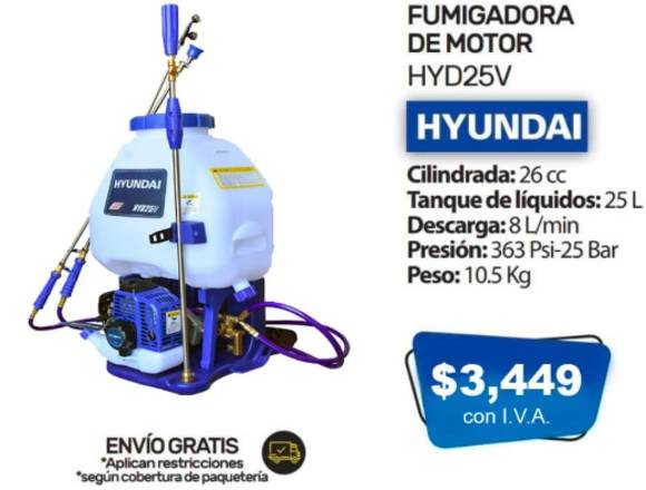 Fumigadora a motor HYD25V en Ecatepec de Morelos (Municipio)