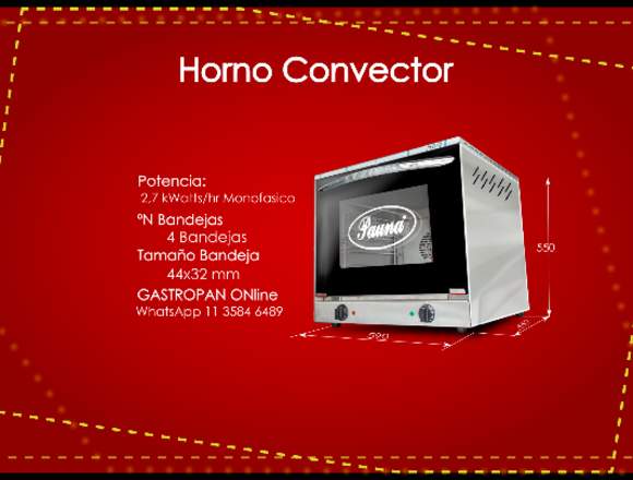 Horno Convector PAUNA monofasico 4 bandejas 44x32 en Buenos Aires (Localidad)