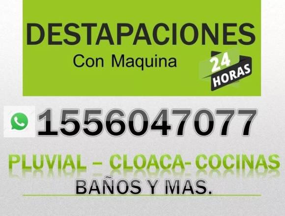 plomero destapa cañerias con maquina 24hs en Crucesita (Localidad)