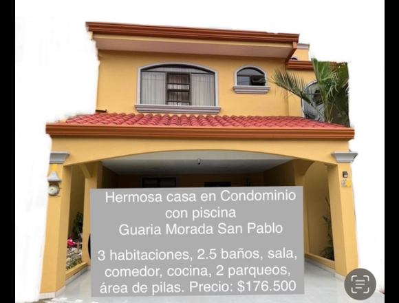 Casa c. Guaria Morada San Pablo de Heredia #1690