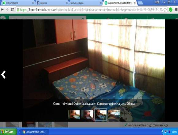 cama duplex con sus dos colchones en Morán (Municipio)