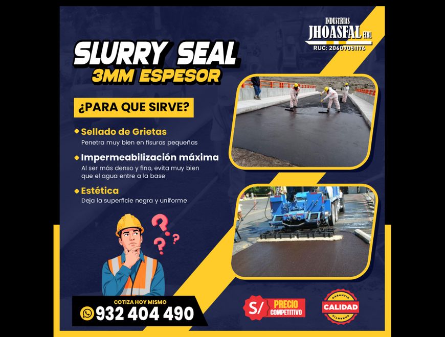 Slurry Seal 3 mm para Sellado en Lima (Lima 1) (Distrito)