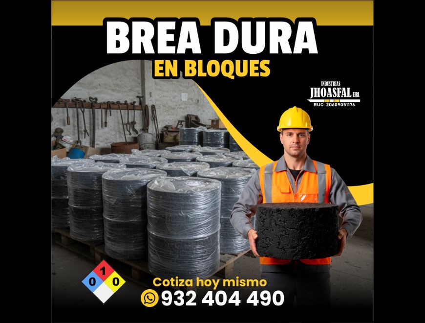 Brea dura en bloques Jhoasfal en Alto Biavo (Distrito)