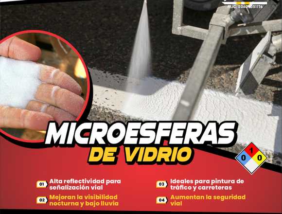 Microesferas de vidrio para señalización vial en Huancayo (Distrito)