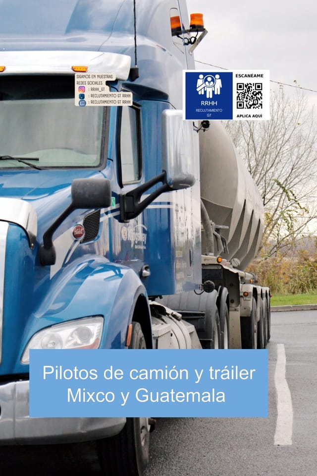 Únete al Equipo Piloto de reparto ABC camion Trailer Cabezal Guate en Ciudad de Guatemala (Municipio)