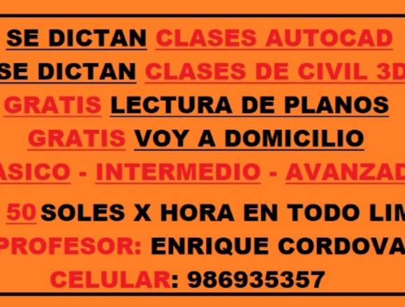Profesor de AutoCAD y Civil3D Gratis Lect de Plano en Los Olivos (Lima 39) (Distrito)