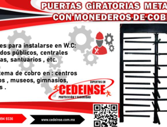PUERTAS GIRATORIAS CON MONEDERO DE COBRO