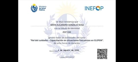 Sra brinda cuidados a adultos mayores. Experiencia,responsabilidad en Montevideo (Localidad)