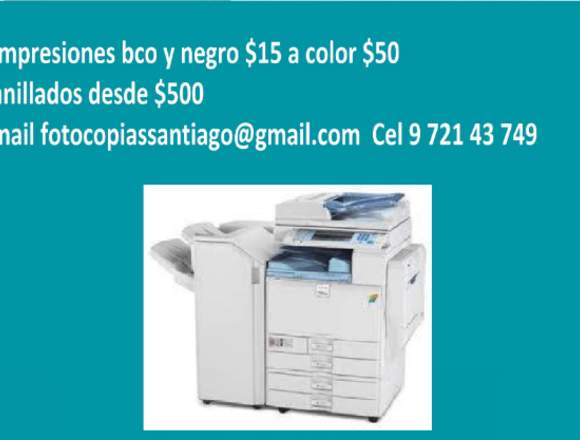 IMPRESIONES FOTOCOPIAS A EMPRESAS - COLEGIOS - en Santiago (Comuna)
