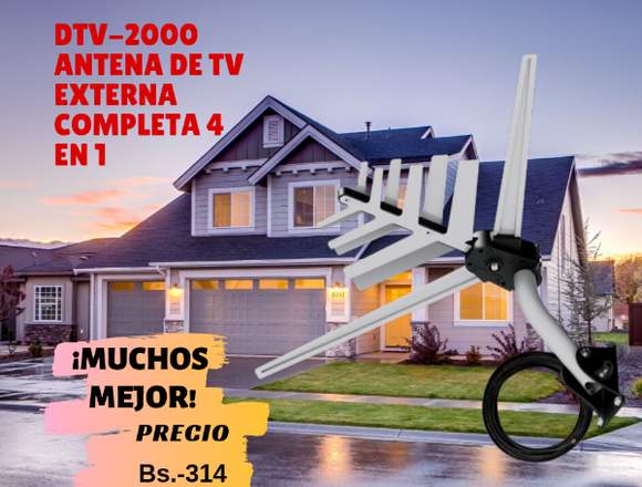 DTV-2000 ANTENA DE TV EXTERNA COMPLETA 4 EN 1 en Santa Cruz (Localidad)