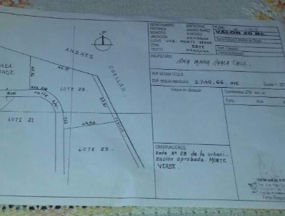 BONITO TERRENO EN VENTA – PORONGO!