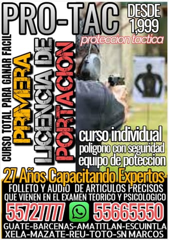 licencia de portacion (curso para la evaluacion) en Quetzaltenango (Municipio)