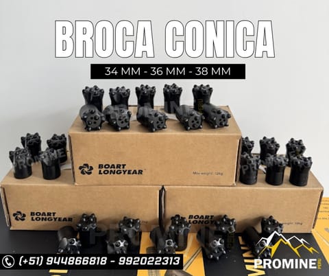 Broca Cónica 7 Botones 34mm – Alternativa Minera en Cajamarca (Distrito)