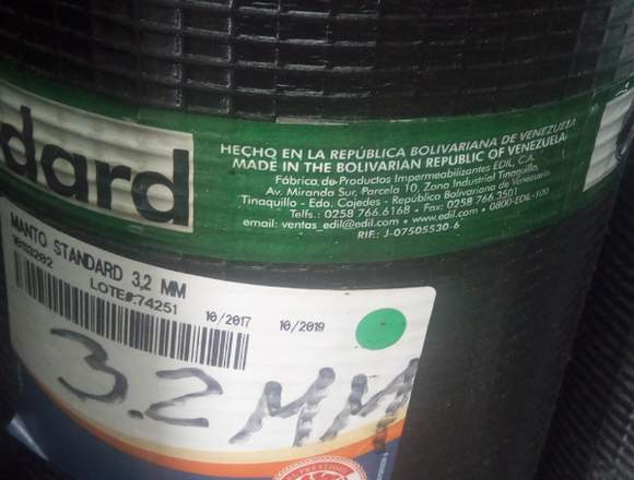Mantos 3.2 Mm Edil Impermeabilizado en Libertador (Municipio)