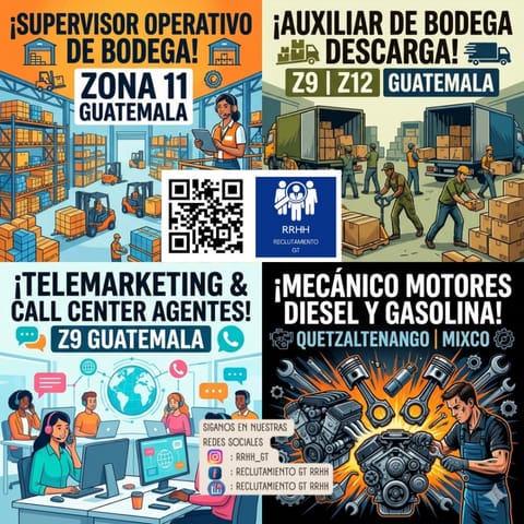 ENCARGADO DE BODEGA SUPERVISOR DE BODEGA Z11 GUATEMALA en Ciudad de Guatemala (Municipio)