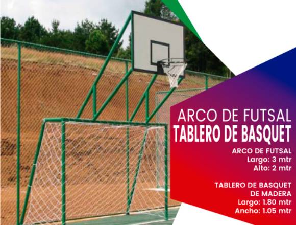 ARCO FUTSAL CON TABLERO DE MADERA DE BASQUET en San Miguel (Lima 32) (Distrito)