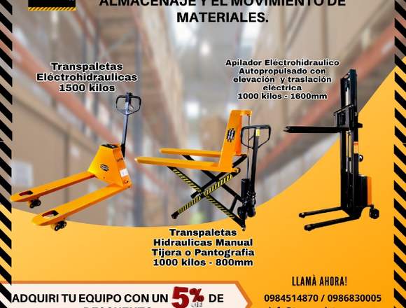 Transpaletas y Apilador eléctricas y Manuales. en Fernando de la Mora (Distrito)