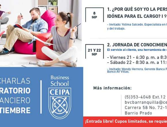 Charlas con profesionales ENTRADA LIBRE