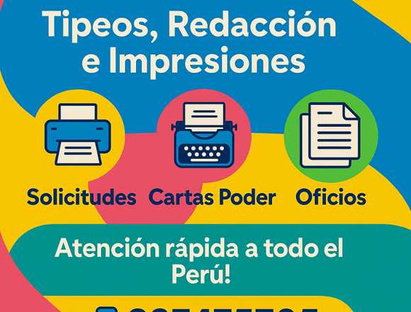 TIPEOS, DIGITACIÓN, ESCANEOS en Miraflores (Lima 18) (Distrito)