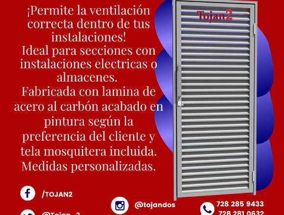 PUERTA TIPO LOUVER DE LAMINA DE ACERO en Lerma (Municipio)
