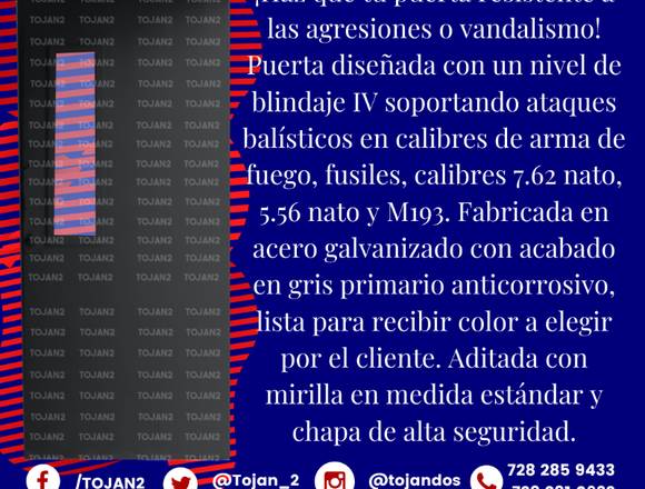 PUERTA BLINDADA NIVEL IV CON MIRILLA en Lerma (Municipio)
