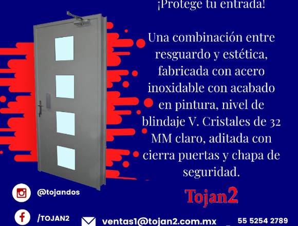 Puerta blindada nivel V cristal 32 MM en Lerma (Municipio)