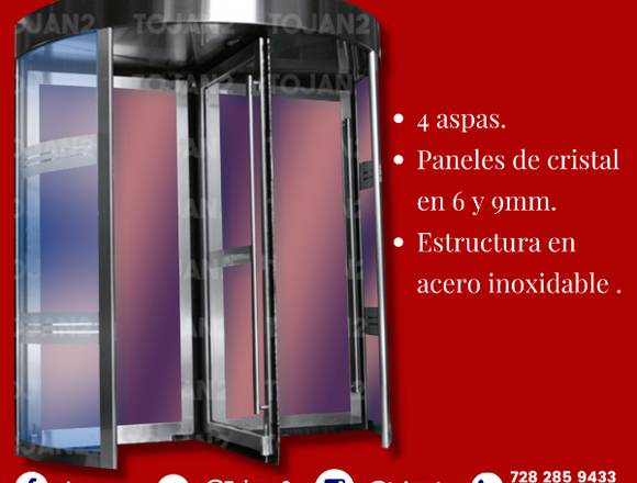 PUERTA GIRATORIA DE CRISTAL DE 4 ASPAS en Naucalpan de Juárez (Municipio)