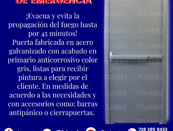 SALIDA DE EMERGENCIA 45 MIN RESISTENCIA AL FUEGO en Macuspana (Municipio)
