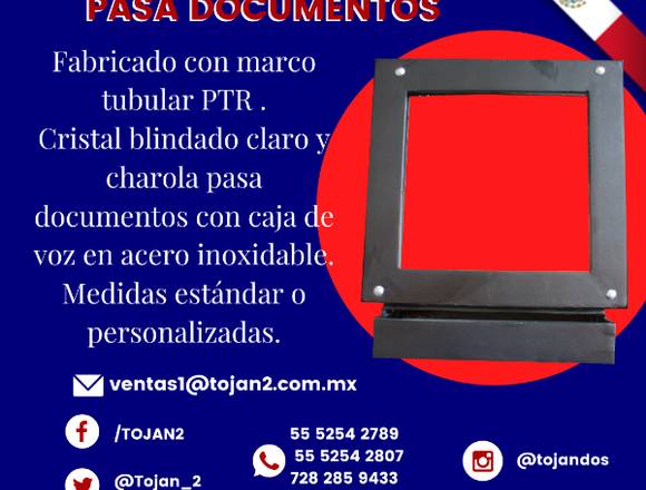 Ventana blindada con pasa documentos en Lerma (Municipio)