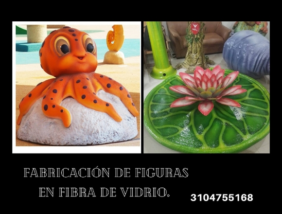 Fabricación de figuras en fibra de vidrio.