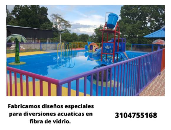 Diseños para diversiones acuáticas en fibra en Sucre (Municipio)