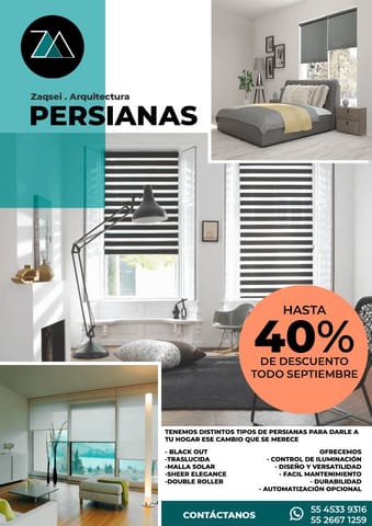Persianas Modernas a Medida. en Tlalpan (Municipio)