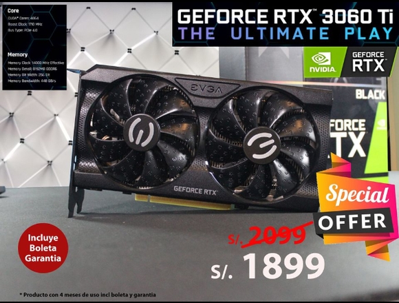 Tarjeta de video RTX 3060 Ti en Ate (Lima 3) (Distrito)