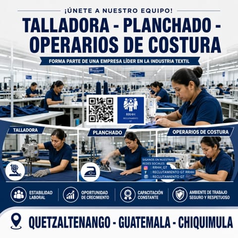OPERARIA DE MAQUINA PLANA OVERLOOK QUETZALTENANGO en Ciudad de Guatemala (Municipio)