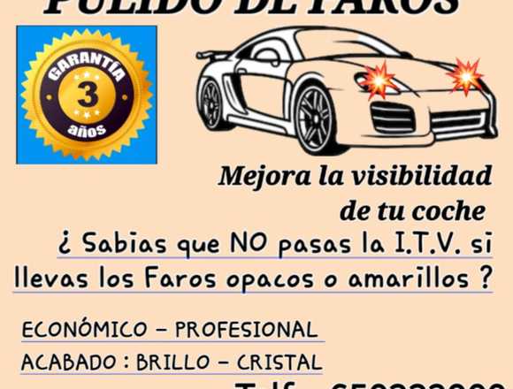 PULIDO DE FAROS PROFESIONAL