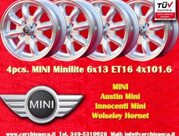 4 Stk. Mini Minilite 6x13 ET16 4x101.6 Felgen mit in Grenzach-Wyhlen (Lokalität)