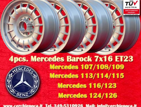 Mercedes Barock 7x16 R107 116 124 126 5x112 Felgen in Grenzach-Wyhlen (Lokalität)